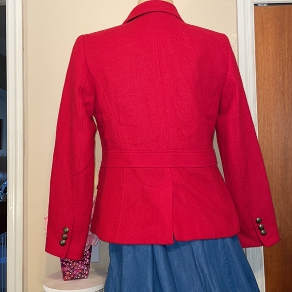 Talbots women’s coat 8 medium jacket Red wool blend jacket peacoat red button up - Picture 4 of 9